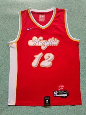 Maillot de Basket 12 Morant Grizzlies 2025 City Edition Rouge