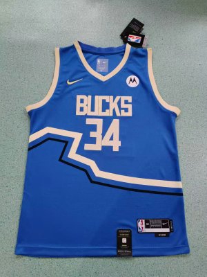 Maillot Milwaukee Bucks 34 Antetokounmpo 2025 City Edition Swingman Bleu