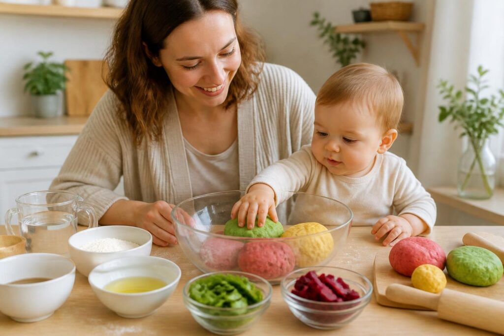découvrez une recette facile de pâte à modeler maison, sans cuisson et totalement comestible, idéale et sécurisée pour amuser votre bébé en toute simplicité.